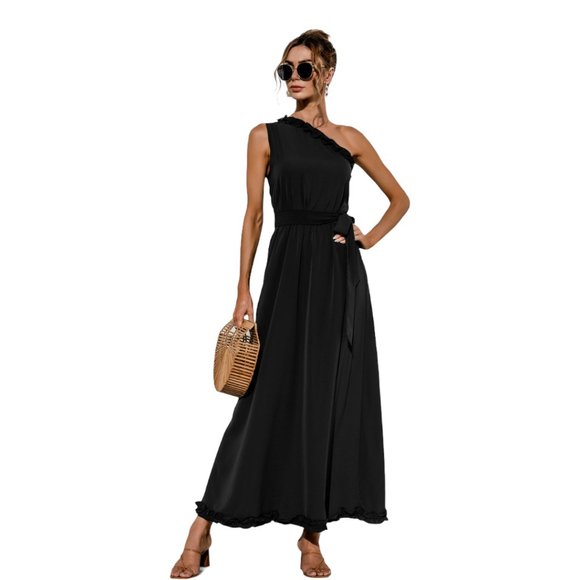 A Classy Chic Boutique Dresses & Skirts - Asymmetrical Neck Side Tie Dress